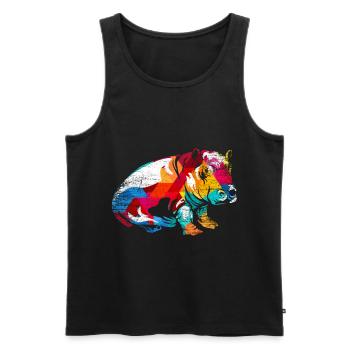 Hippopotamus - Men's Premium Organic Tank Top - black - Front - AI Model Male 178 light (178cm)