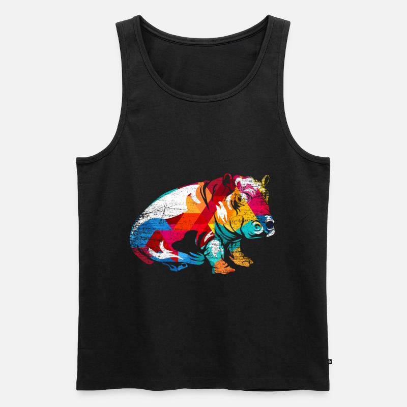 Nilpferd - Männer Premium Bio Tank Top - Schwarz