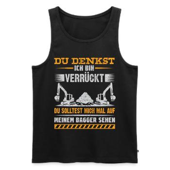 Lustiges Baggerfahrer Bagger Baggerführer baggern - Männer Premium Bio Tank Top - Schwarz - Vorne - Michal (187cm)