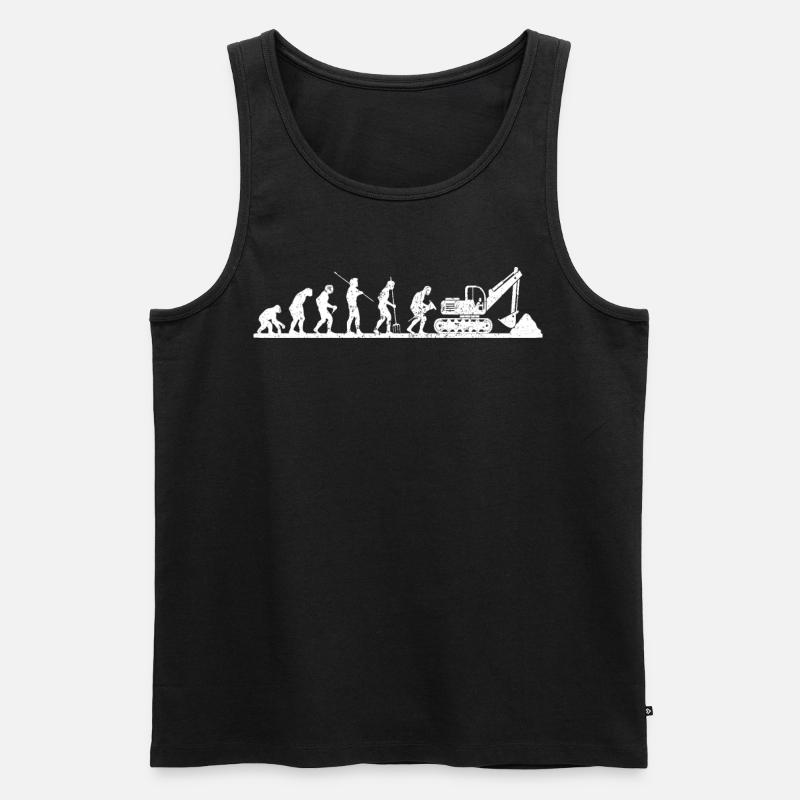 Lustiges Baggerfahrer Bagger Evolution baggern - Männer Premium Bio Tank Top - Schwarz