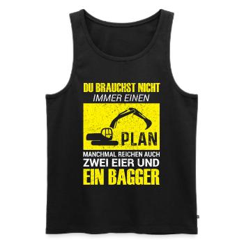 Lustiges Baggerfahrer Bagger Baggerführer baggern - Männer Premium Bio Tank Top - Schwarz - Vorne - Michal (187cm)