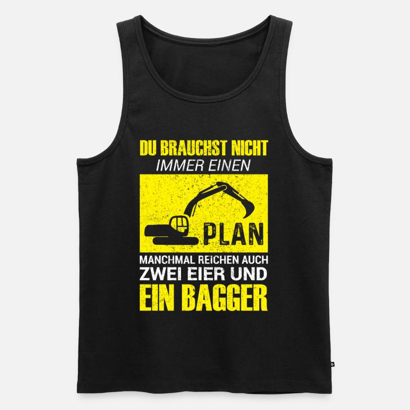 Lustiges Baggerfahrer Bagger Baggerführer baggern - Männer Premium Bio Tank Top - Schwarz