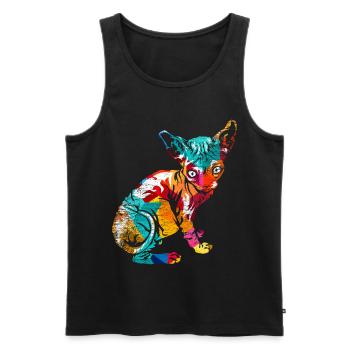 Polygone de Sphynx - Débardeur bio Premium Homme - noir - Devant - Michal (187cm)