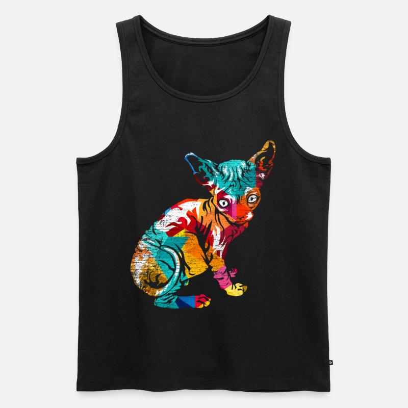 Sphynx Polygon - Männer Premium Bio Tank Top - Schwarz