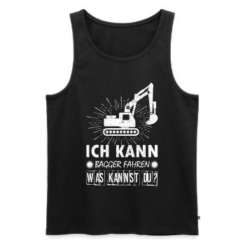 Baggerfahrer Bagger baggern · Kann Bagger fahren - Männer Premium Bio Tank Top - Schwarz - Vorne - AI Model Male 178 light (178cm)