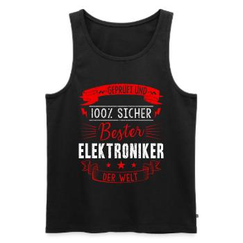 Elektriker Elektroniker Elektronik · 100% Geprüft - Männer Premium Bio Tank Top - Schwarz - Vorne - Michal (187cm)