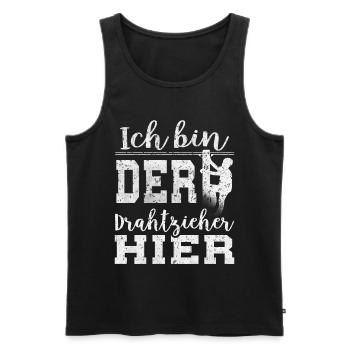 Elektriker Elektroniker Elektronik · Drahtzieher - Männer Premium Bio Tank Top - Schwarz - Vorne - Michal (187cm)