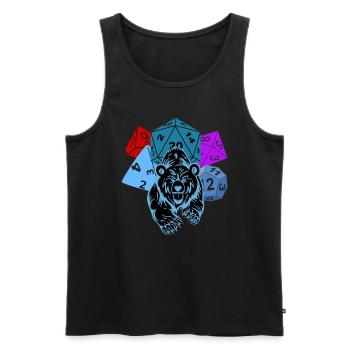 RPG Cubes Dice Ours battle Pen and Paper - Débardeur bio Premium Homme - noir - Devant - Michal (187cm)