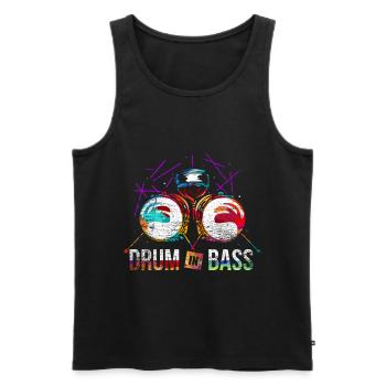 Cadeau Drum n Bass - Débardeur bio Premium Homme - noir - Devant - Michal (187cm)