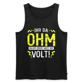 Elektriker Elektroniker Elektronik · Watt Volt - Männer Premium Bio Tank Top - Schwarz - Vorne - AI Model Male 178 light (178cm)