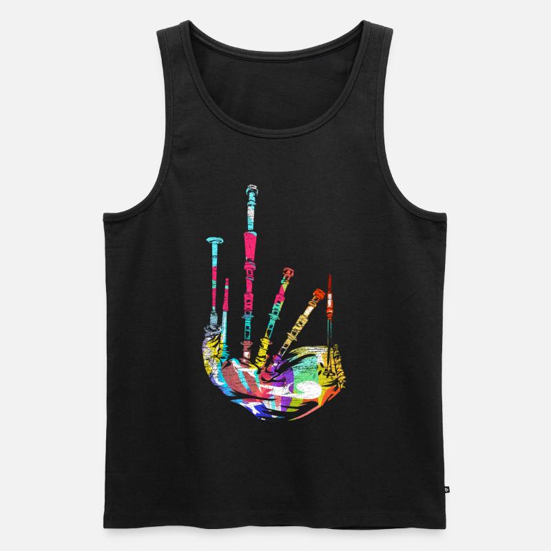 Dudelsack Geschenk - Männer Premium Bio Tank Top - Schwarz