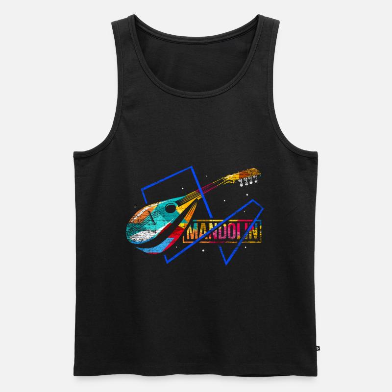 Mandoline Polygon Geschenk - Männer Premium Bio Tank Top - Schwarz