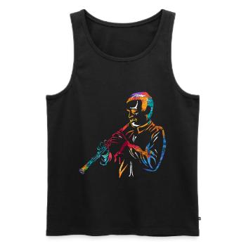 Oboe Gift - Men's Premium Organic Tank Top - black - Front - Michal (187cm)