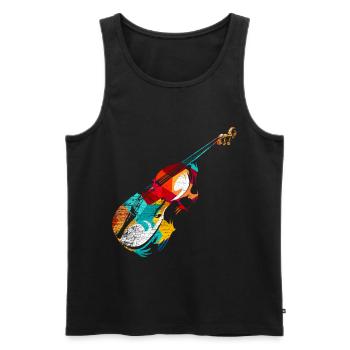 Double bass violin - Men's Premium Organic Tank Top - black - Front - Michal (187cm)