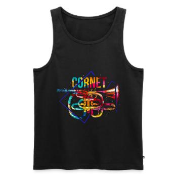 Kornett Polygon Geschenk - Männer Premium Bio Tank Top - Schwarz - Vorne - Michal (187cm)