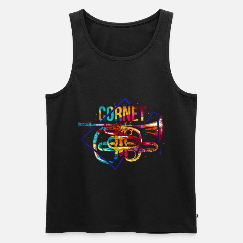 Kornett Polygon Geschenk - Männer Premium Bio Tank Top - Schwarz