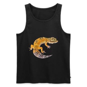 Gecko gift - Men's Premium Organic Tank Top - black - Front - Michal (187cm)