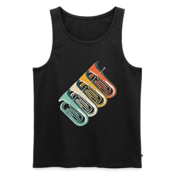 Retro Tuba Player Vintage Gift Idea - Men's Premium Organic Tank Top - black - Front - Michal (187cm)