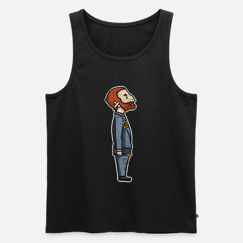 Van Gogh Sonnenblume - Männer Premium Bio Tank Top - Schwarz