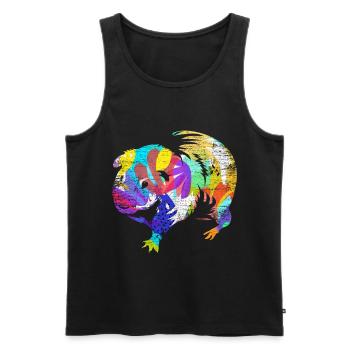 Cadeau cochon d'Inde - Débardeur bio Premium Homme - noir - Devant - AI Model Male 178 light (178cm)