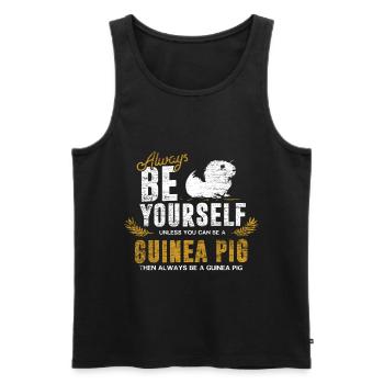 Cadeau cochon d'Inde - Débardeur bio Premium Homme - noir - Devant - Michal (187cm)