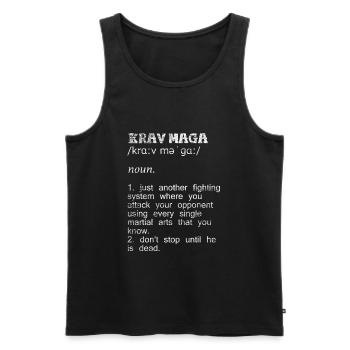Krav Maga Gift - Men's Premium Organic Tank Top - black - Front - AI Model Male 178 light (178cm)