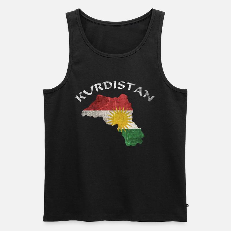 Cadeau kurde drapeau kurde - Débardeur bio Premium Homme - noir