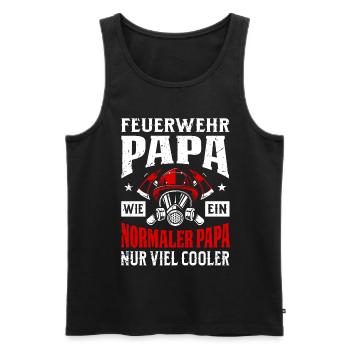 Freiwillige Feuerwehr Feuerwehrmann · Papa - Männer Premium Bio Tank Top - Schwarz - Vorne - Michal (187cm)
