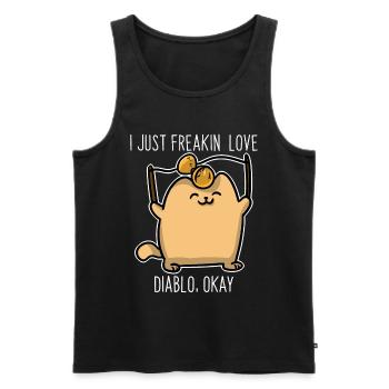 Chaton diabolo - Débardeur bio Premium Homme - noir - Devant - AI Model Male 178 light (178cm)