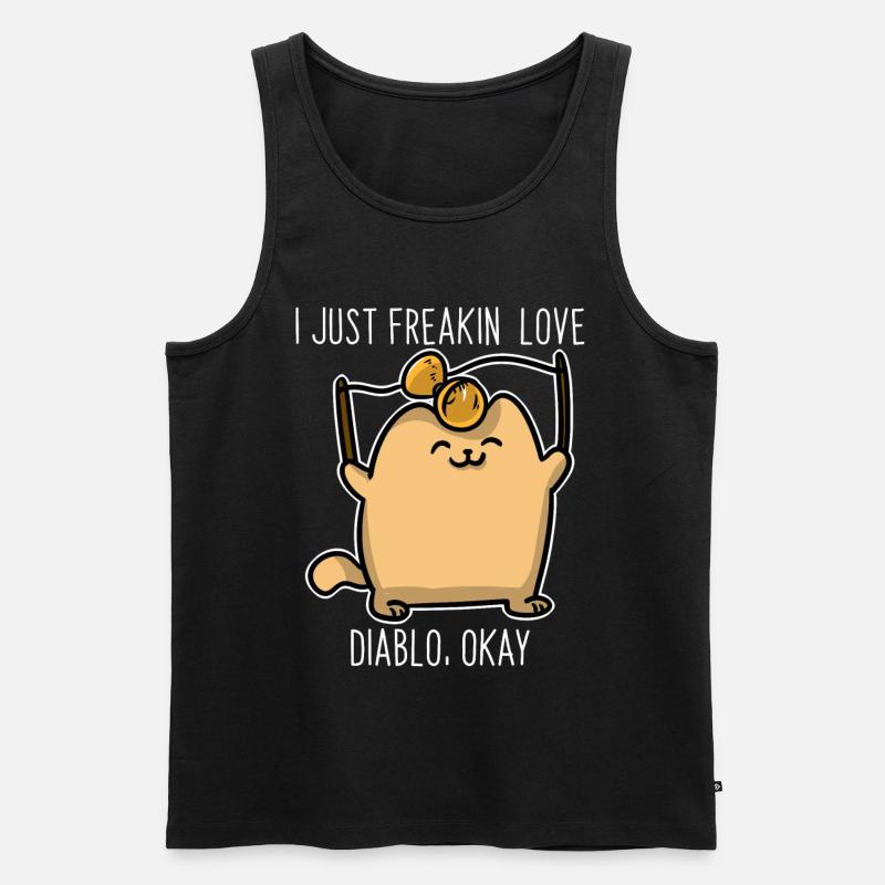 Diabolo Kätzchen - Männer Premium Bio Tank Top - Schwarz