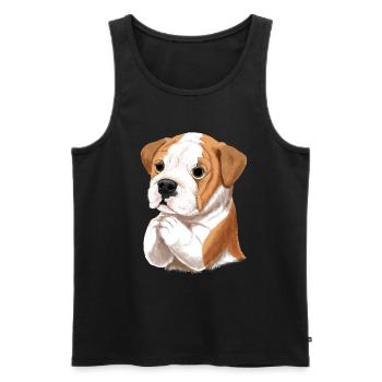 Bulldog anglais Bulldog anglais cadeau - Débardeur bio Premium Homme - noir - Devant - Michal (187cm)