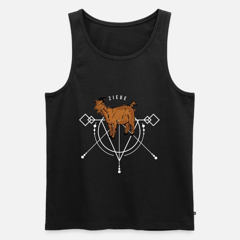Ziege - Männer Premium Bio Tank Top - Schwarz