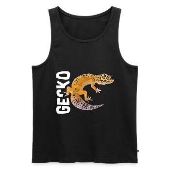 Gecko - Men's Premium Organic Tank Top - black - Front - Michal (187cm)