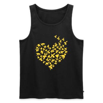 Abeille apiculteur cadeau motif miel - Débardeur bio Premium Homme - noir - Devant - Michal (187cm)
