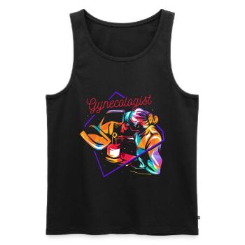 Frau Gynäkologe - Männer Premium Bio Tank Top - Schwarz - Vorne - Michal (187cm)