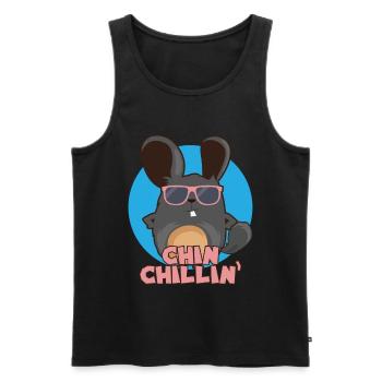 Chinchilla Chinchillin I Cool Sunglasses Gift - Men's Premium Organic Tank Top - black - Front - AI Model Male 178 light (178cm)
