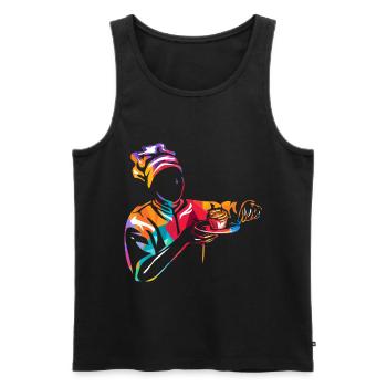 Cadeau de confiseur - Débardeur bio Premium Homme - noir - Devant - Michal (187cm)