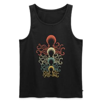 Retro Kraken Tintenfisch Oktopus Taucher Geschenk - Männer Premium Bio Tank Top - Schwarz - Vorne - Michal (187cm)