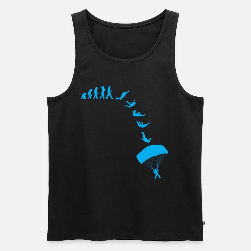 Fallschirmspringen Parachuting Evolution - Männer Premium Bio Tank Top - Schwarz