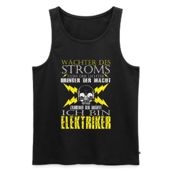 Wächter Des Stroms - Männer Premium Bio Tank Top - Schwarz - Vorne - AI Model Male 178 light (178cm)
