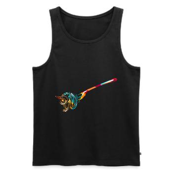 Cadeau spaghetti - Débardeur bio Premium Homme - noir - Devant - Michal (187cm)