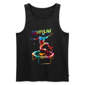 Trampoline - Men's Premium Organic Tank Top - black - Front - AI Model Male 178 light (178cm)