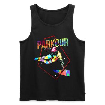 Parkour gift - Men's Premium Organic Tank Top - black - Front - AI Model Male 178 light (178cm)