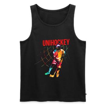 Cadeau Floorball - Débardeur bio Premium Homme - noir - Devant - Michal (187cm)