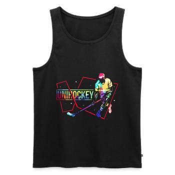 Cadeau Floorball - Débardeur bio Premium Homme - noir - Devant - Michal (187cm)