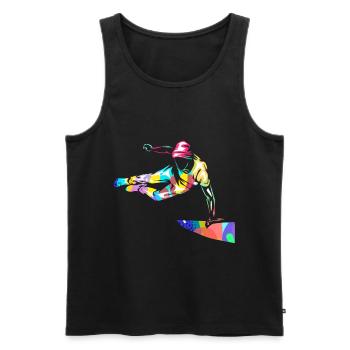 Parkour - Men's Premium Organic Tank Top - black - Front - AI Model Male 178 light (178cm)