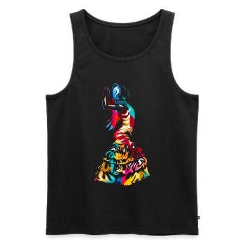 Flamenco - Men's Premium Organic Tank Top - black - Front - Michal (187cm)