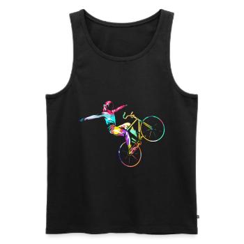 art cyclisme - Débardeur bio Premium Homme - noir - Devant - AI Model Male 178 light (178cm)