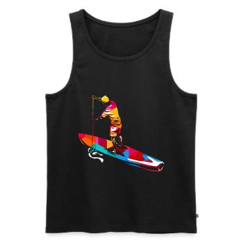 paddle boarding - Men's Premium Organic Tank Top - black - Front - AI Model Male 178 light (178cm)