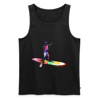 paddle boarding - Men's Premium Organic Tank Top - black - Front - AI Model Male 178 light (178cm)